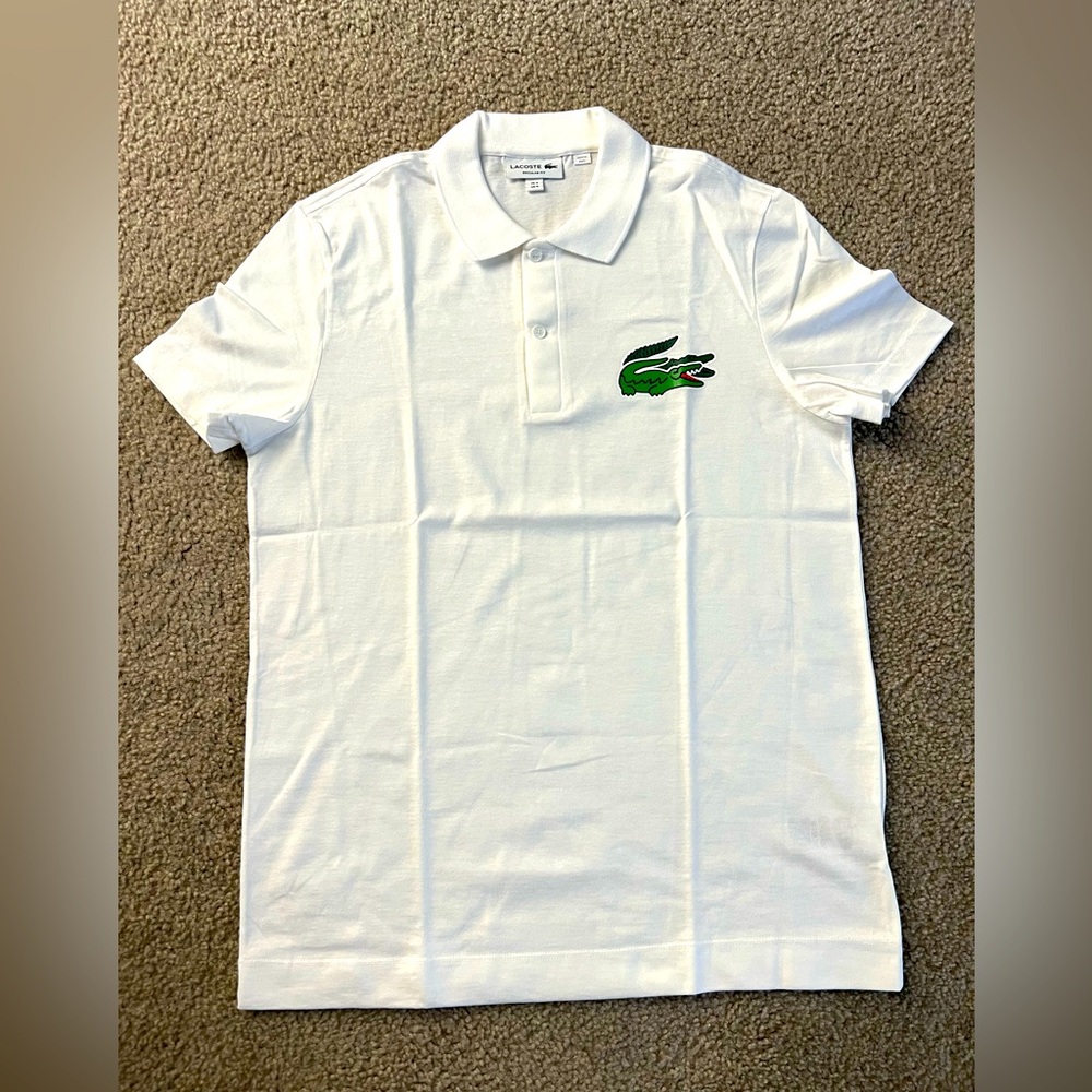 Lacoste large crocodile polo shirt size medium-4 brand new